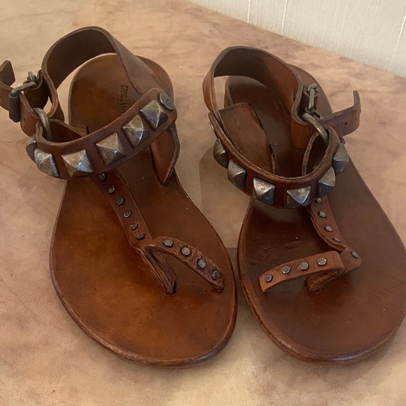 Zadig & Voltaire Brown Sandals with Silver Accents - Picture 1 of 8